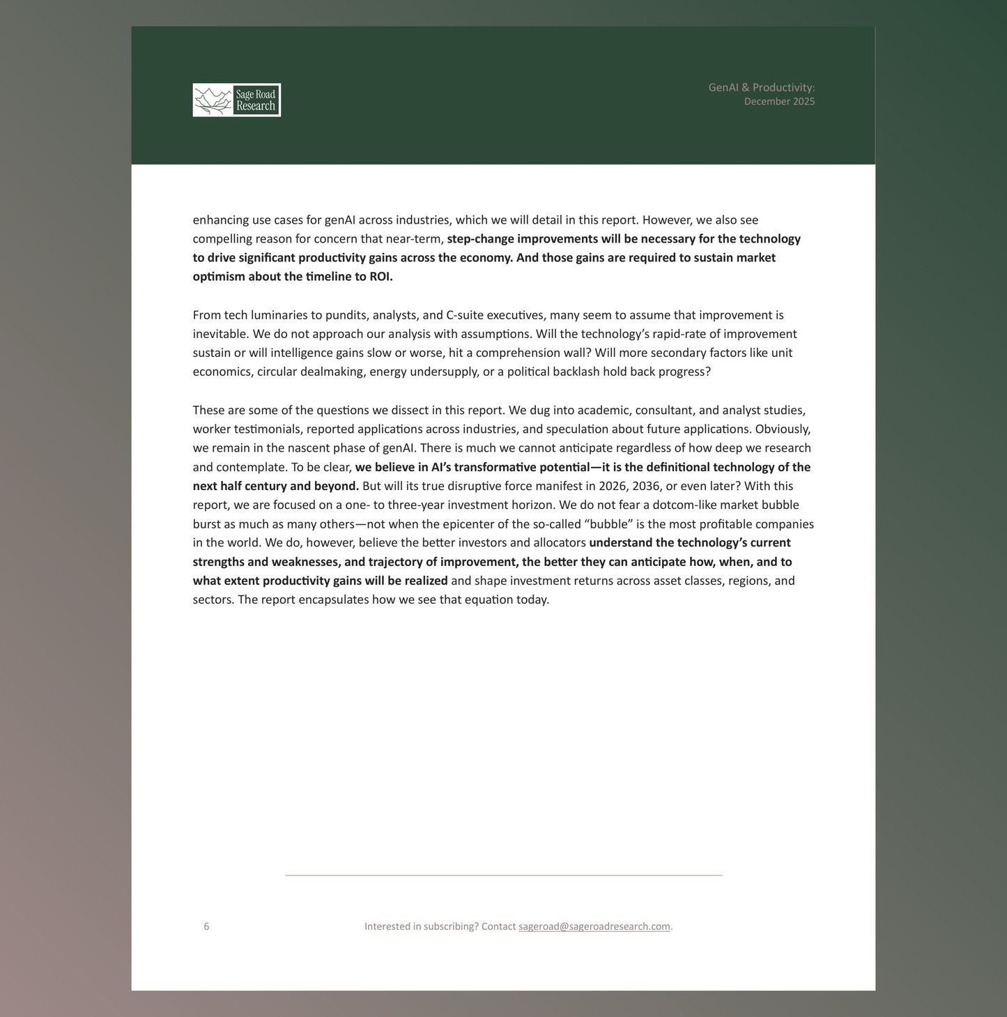 GenAI & PRODUCTIVITY