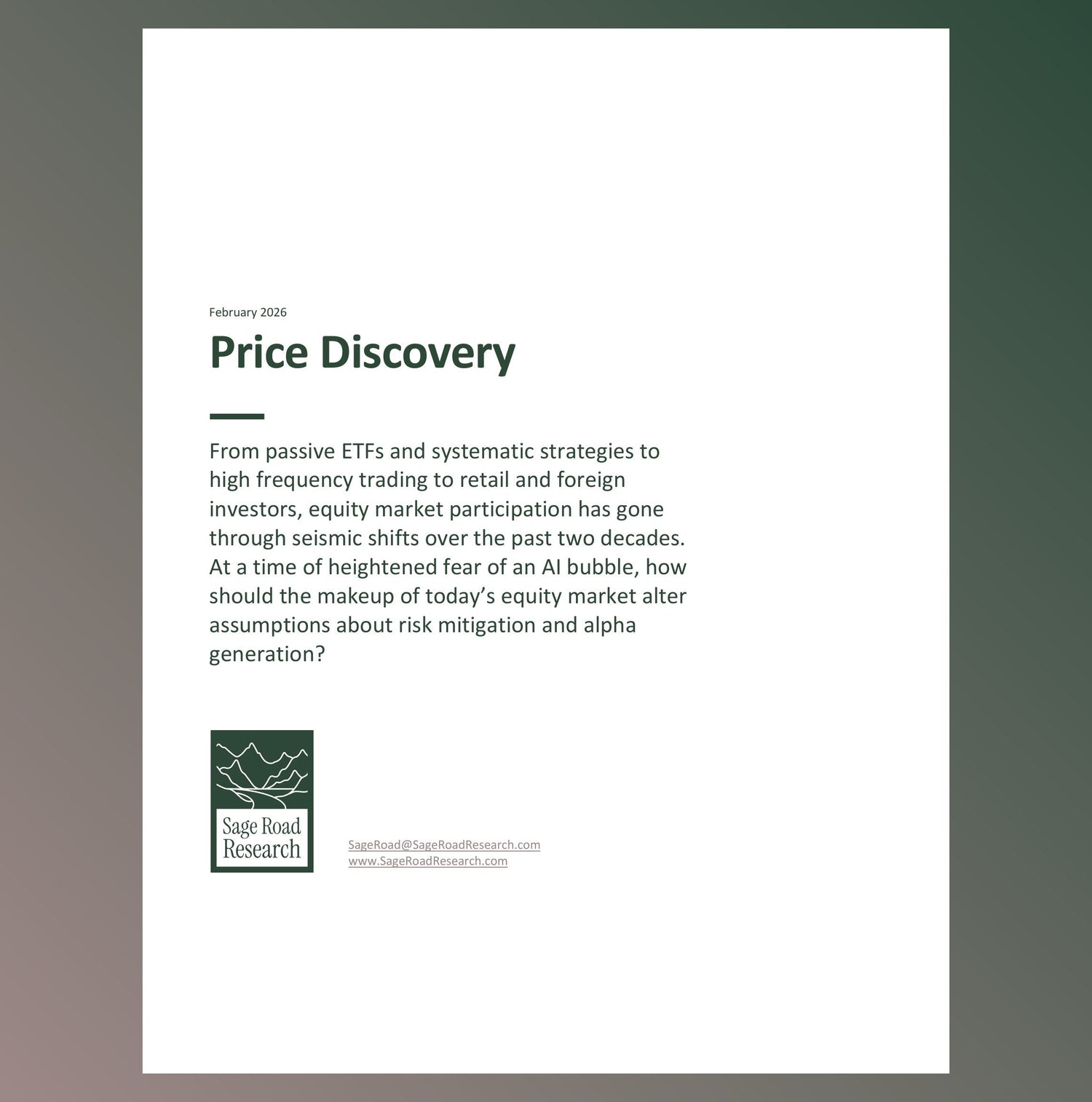 PRICE DISCOVERY