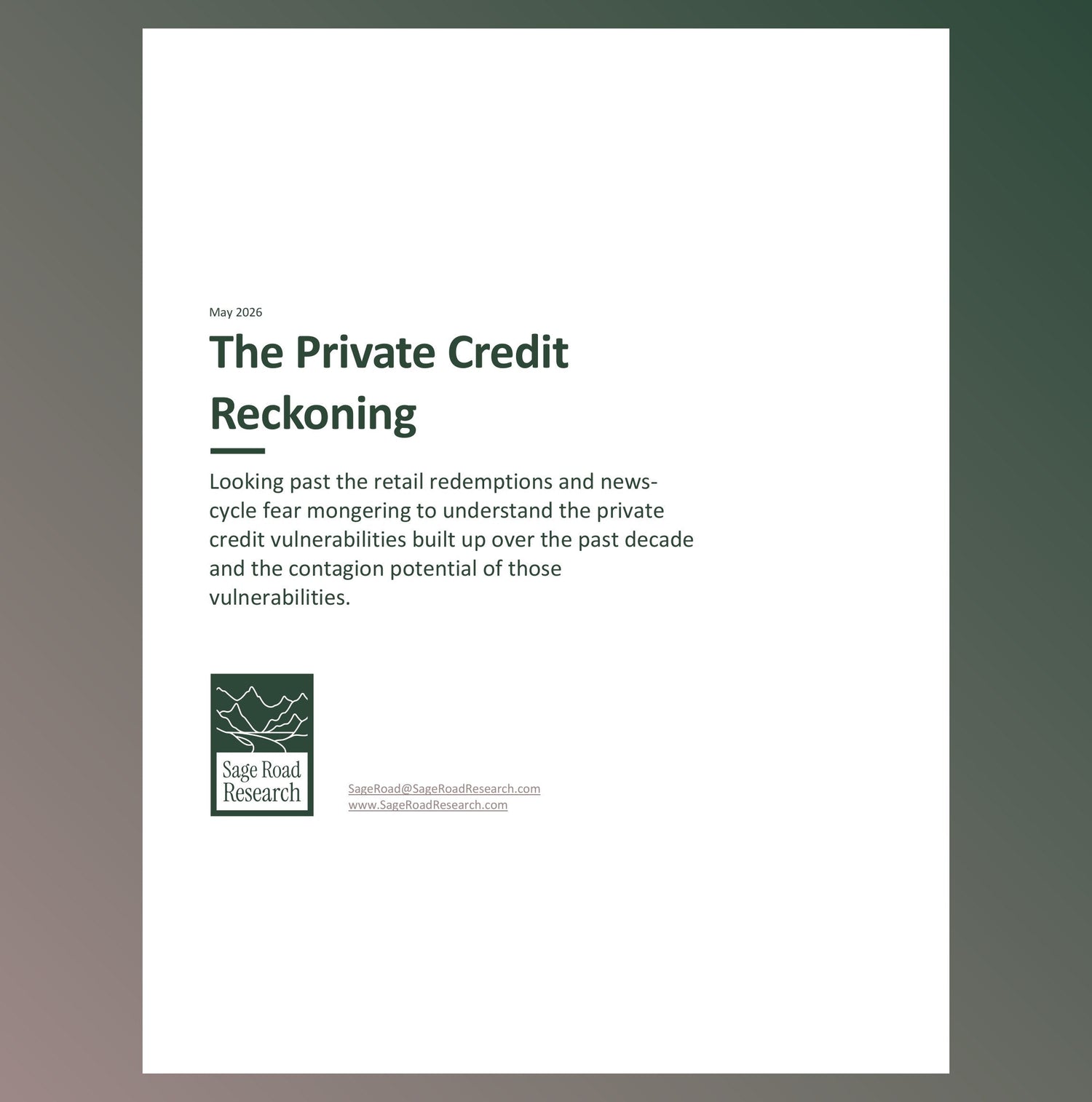 THE PRIVATE CREDIT RECKONING